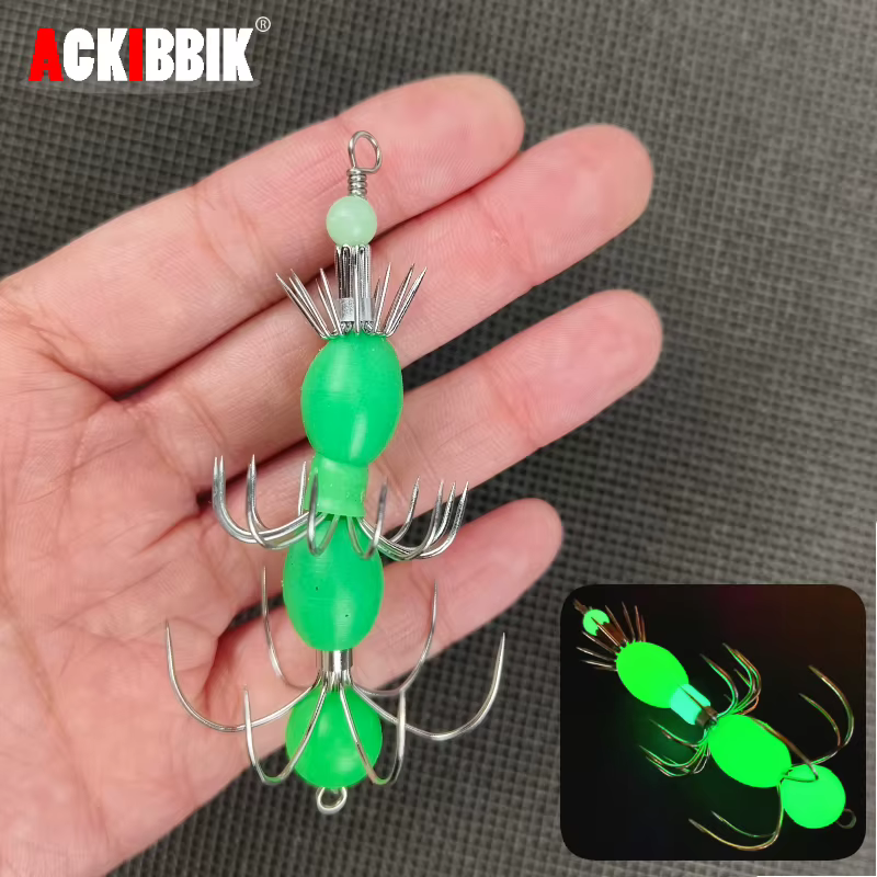 Ackibbik Jig de calamar luminoso para pesca en el mar