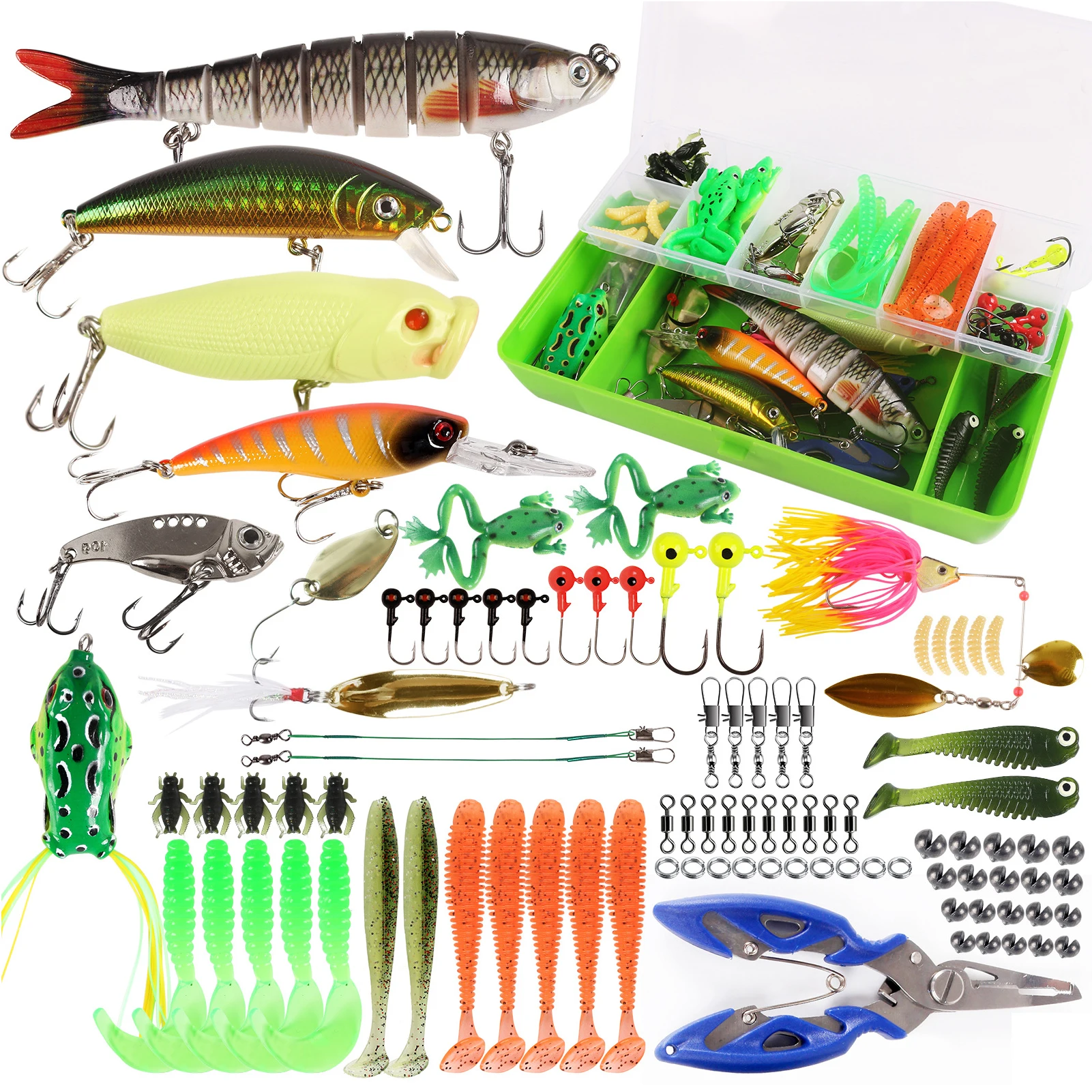 Kit de pesca con caja de aparejos en doble capa