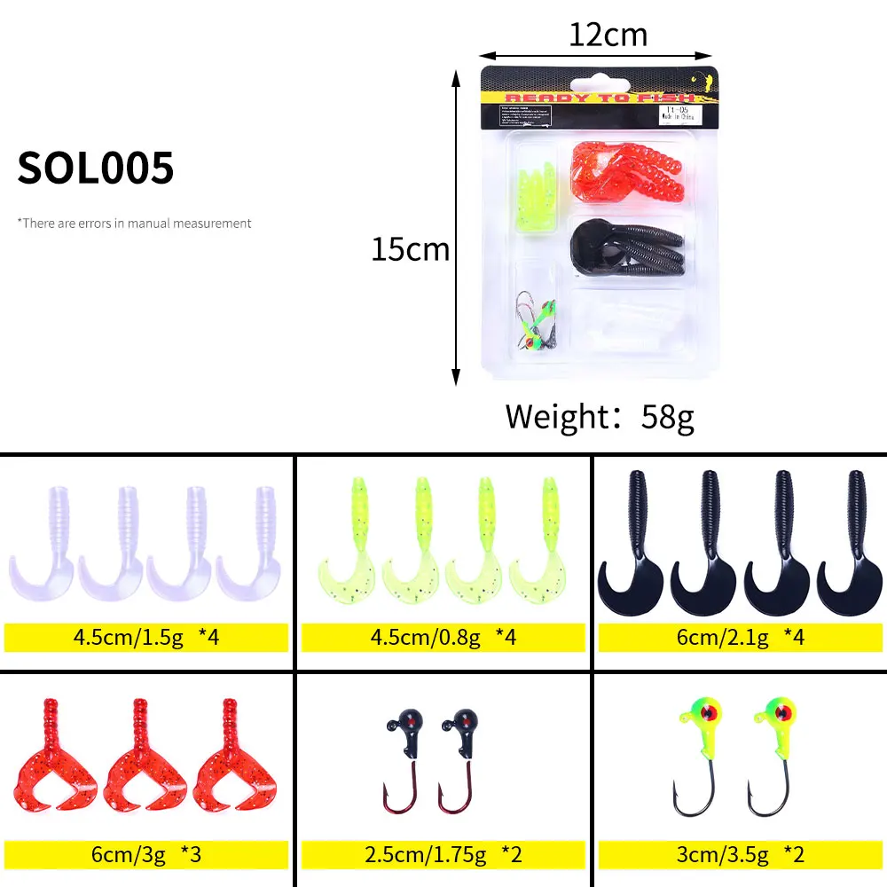 Vista del contenido completo del kit de pesca