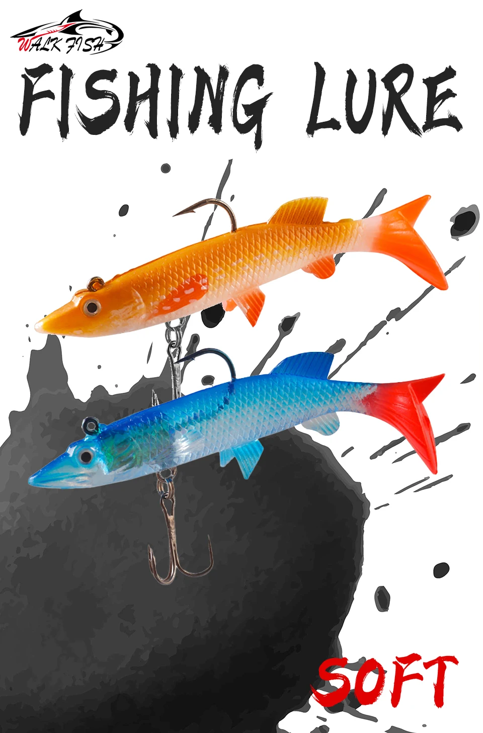 Swimbait rizado con cabeza plomada