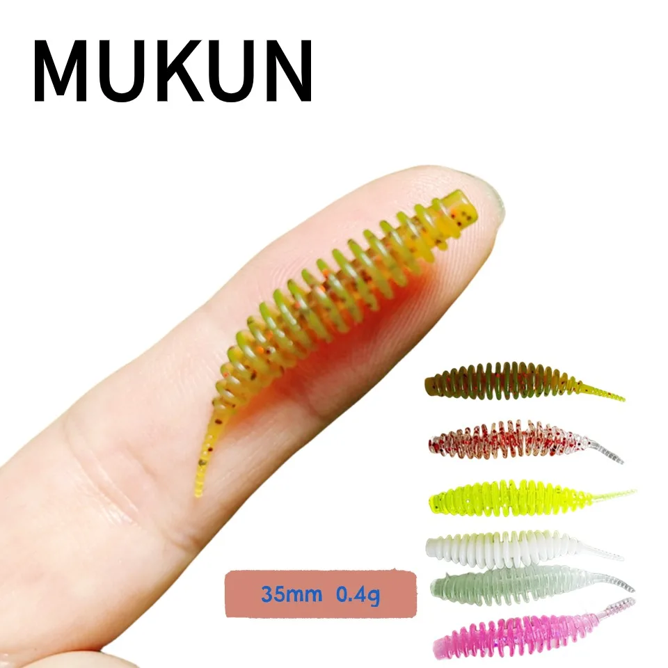 Juego de 10 señuelos de silicona MUKUN en varios colores para trucha