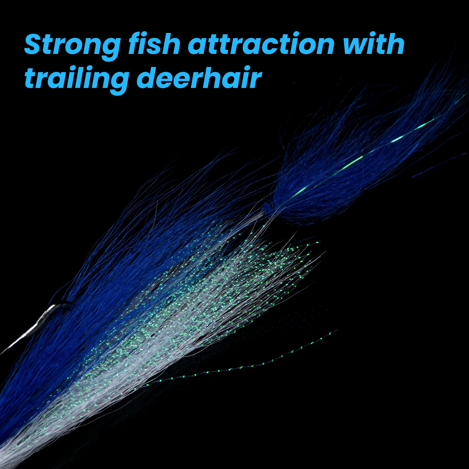 Presentación final del pack con los cinco bucktail jigs