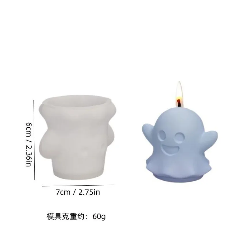 Molde de silicona 3D para velas de calabaza fantasma en Halloween - imagen 3
