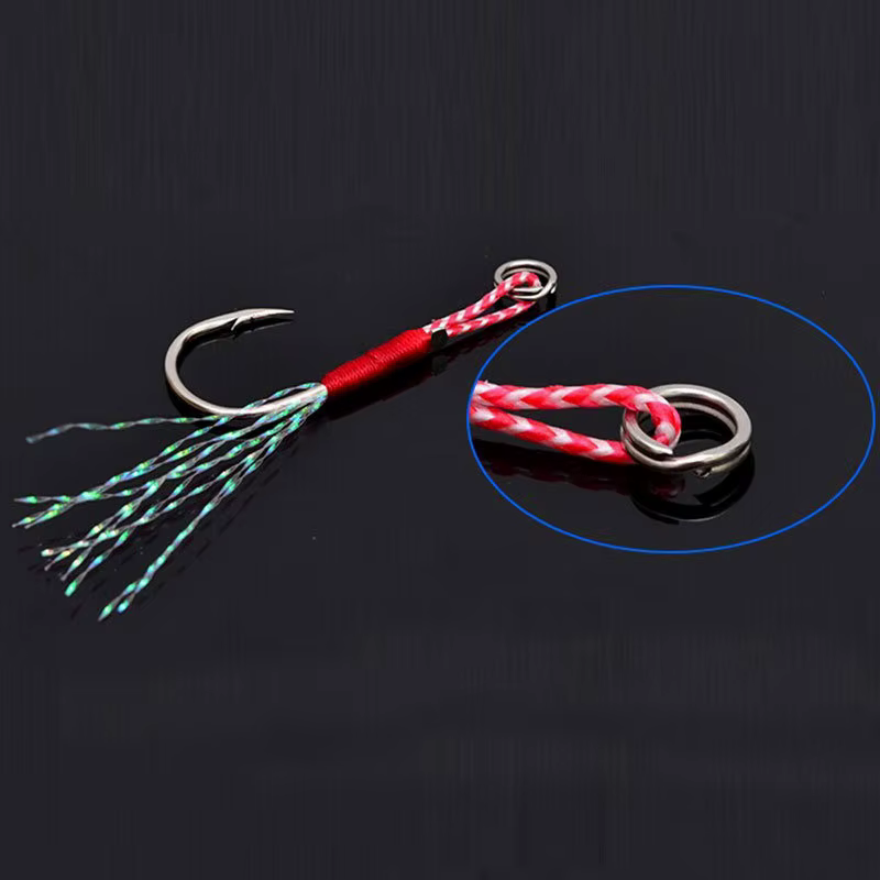 Anzuelos de acero al carbono para jigging lento – Hilo y pluma - imagen 2