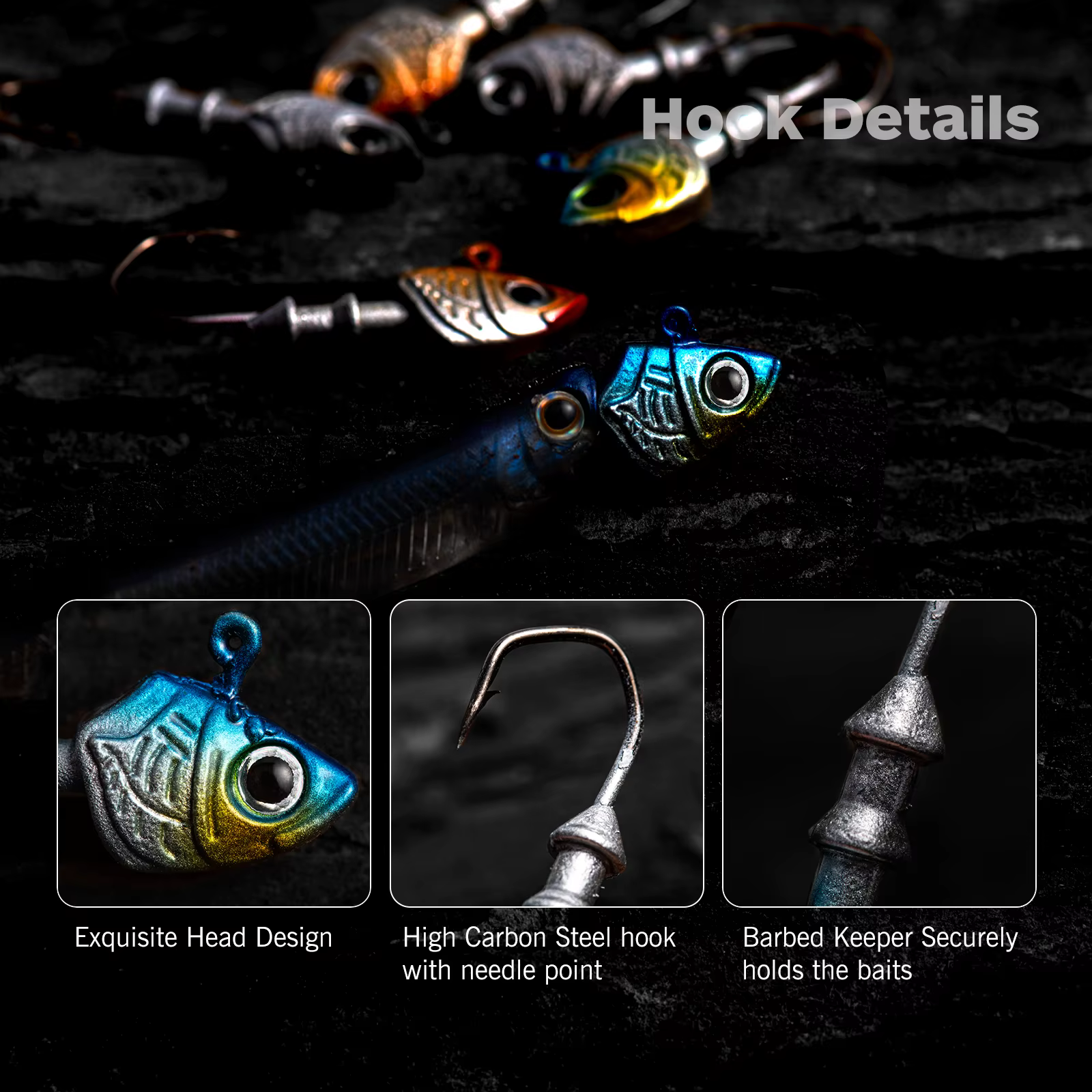 Anzuelos Jig Head Goture 3D – 7g/10g/14g para lubina - imagen 4