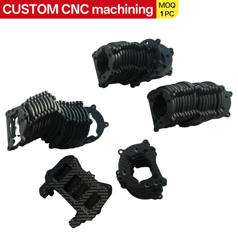 Corte láser CNC fibra carbono anodizado negro: resistente