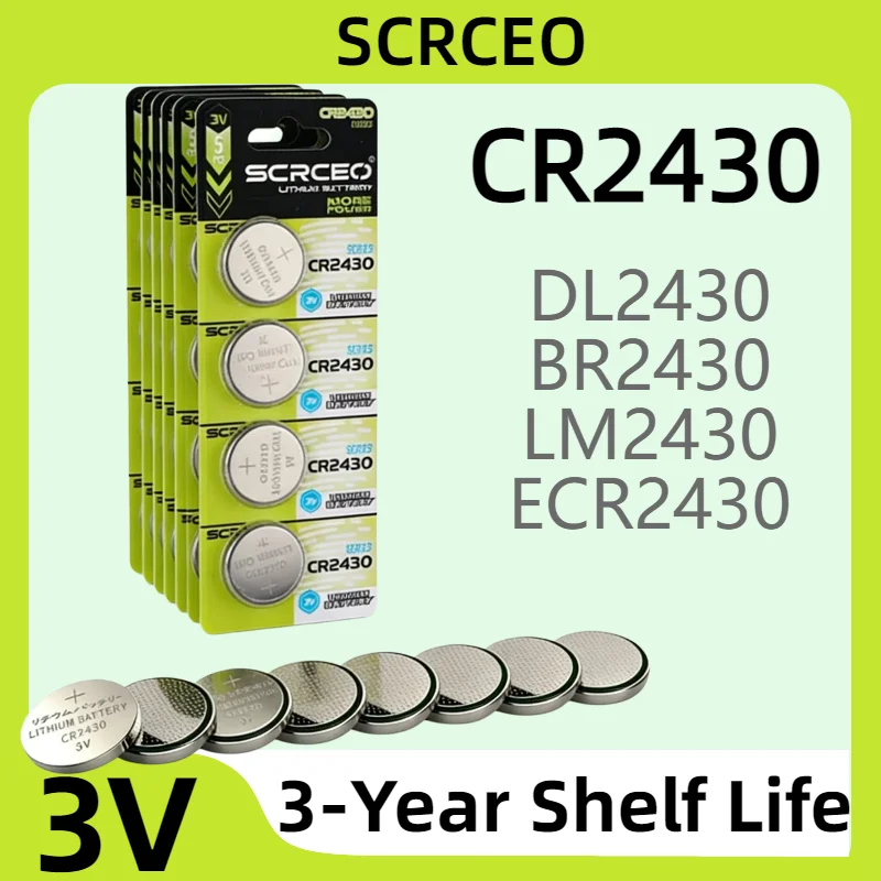 Pila CR2430 litio 3V – Batería botón para electrónica de pesca - imagen 4