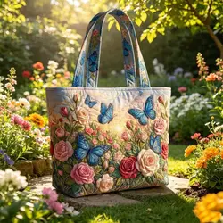 Bolso de viaje ligero vintage con patrones 3D mariposas