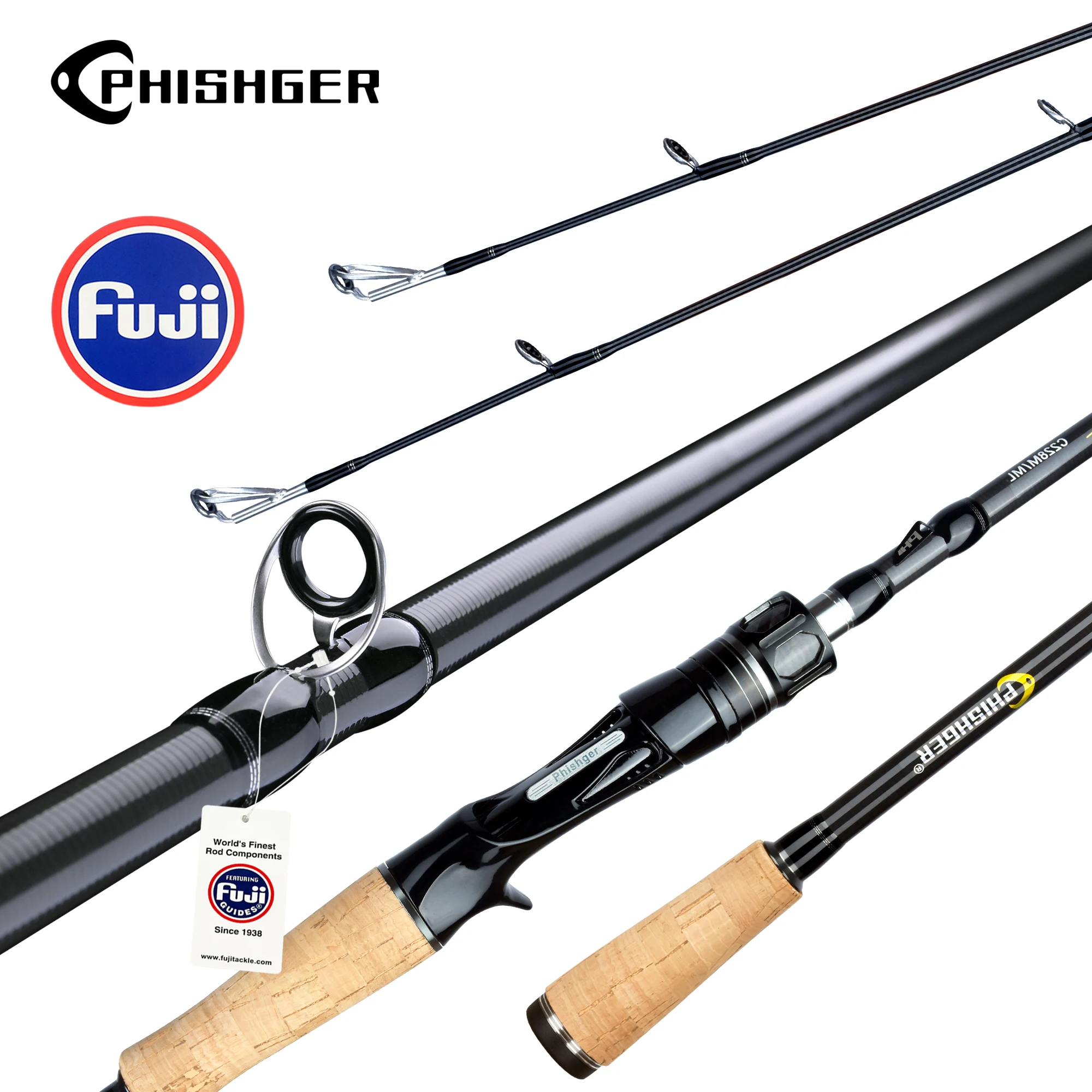 BIUTIFU Caña Baitcasting Fuji T800 Carbono ML/M/MH/H Señuelo 5-80g - imagen 2