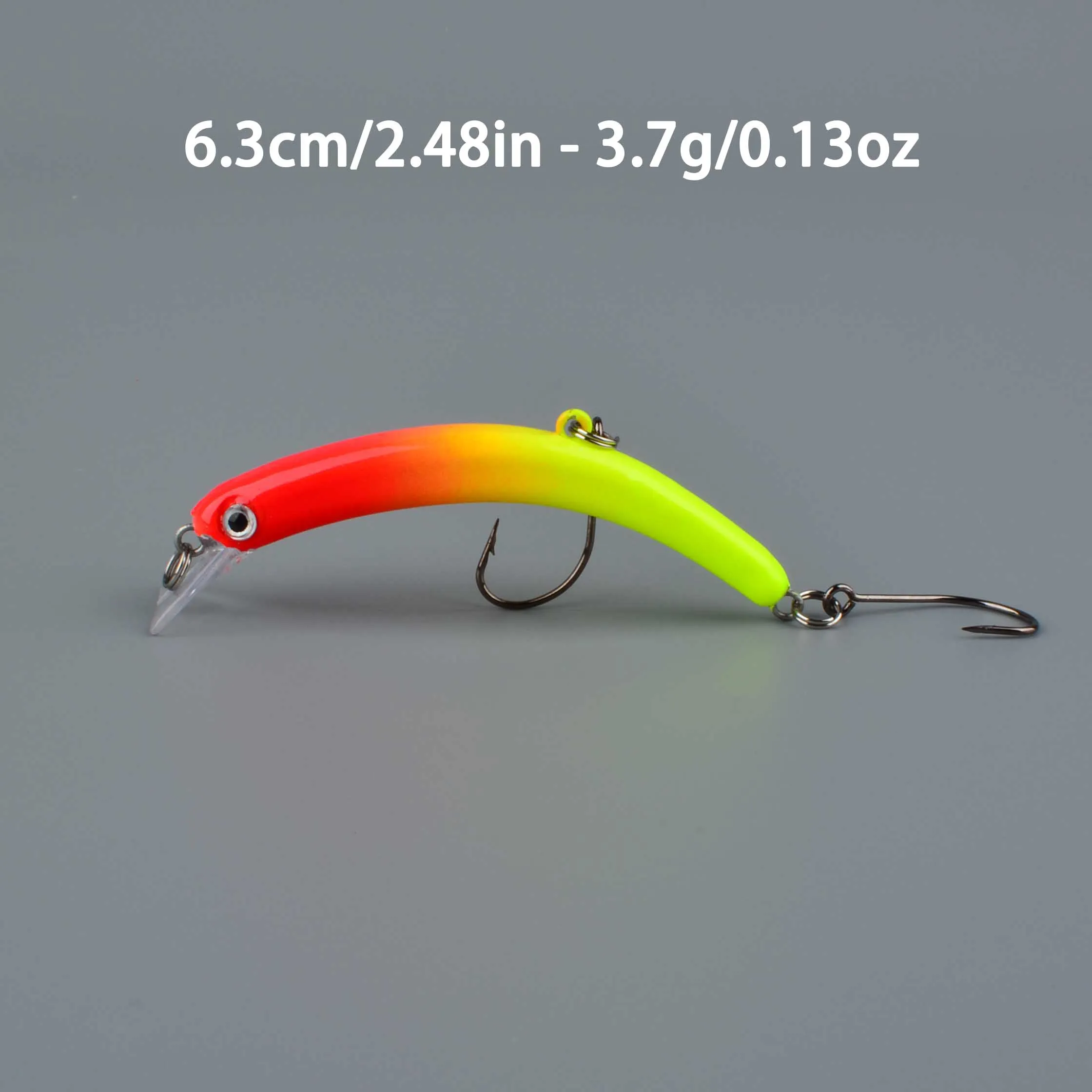 Mini señuelo de pesca tipo minnow con anzuelos triangulares