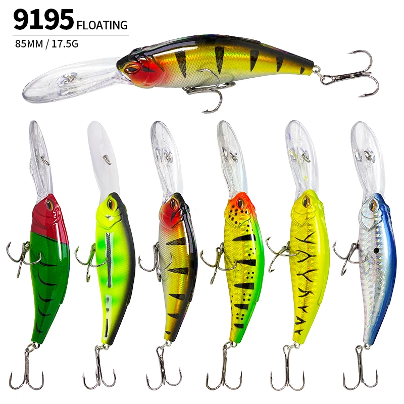 Señuelo Minnow buceo profundo 85mm flotante 17g para lubina y bagre - imagen 4
