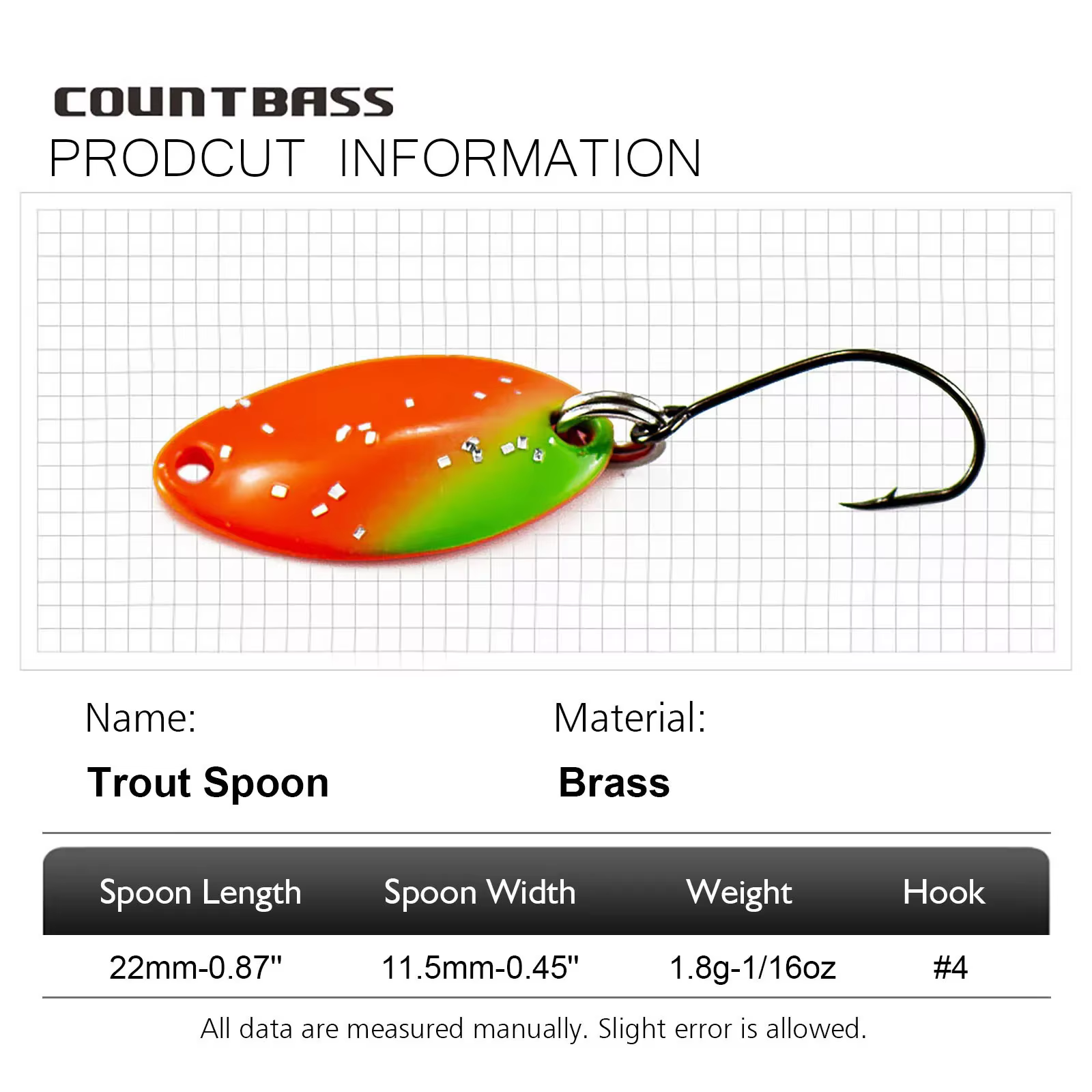 Countbass Señuelo cuchara de fundición de latón para salmón y trucha - imagen 3