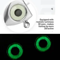 Mini jig head con ojos 3D luminosos para crappie y vinilo