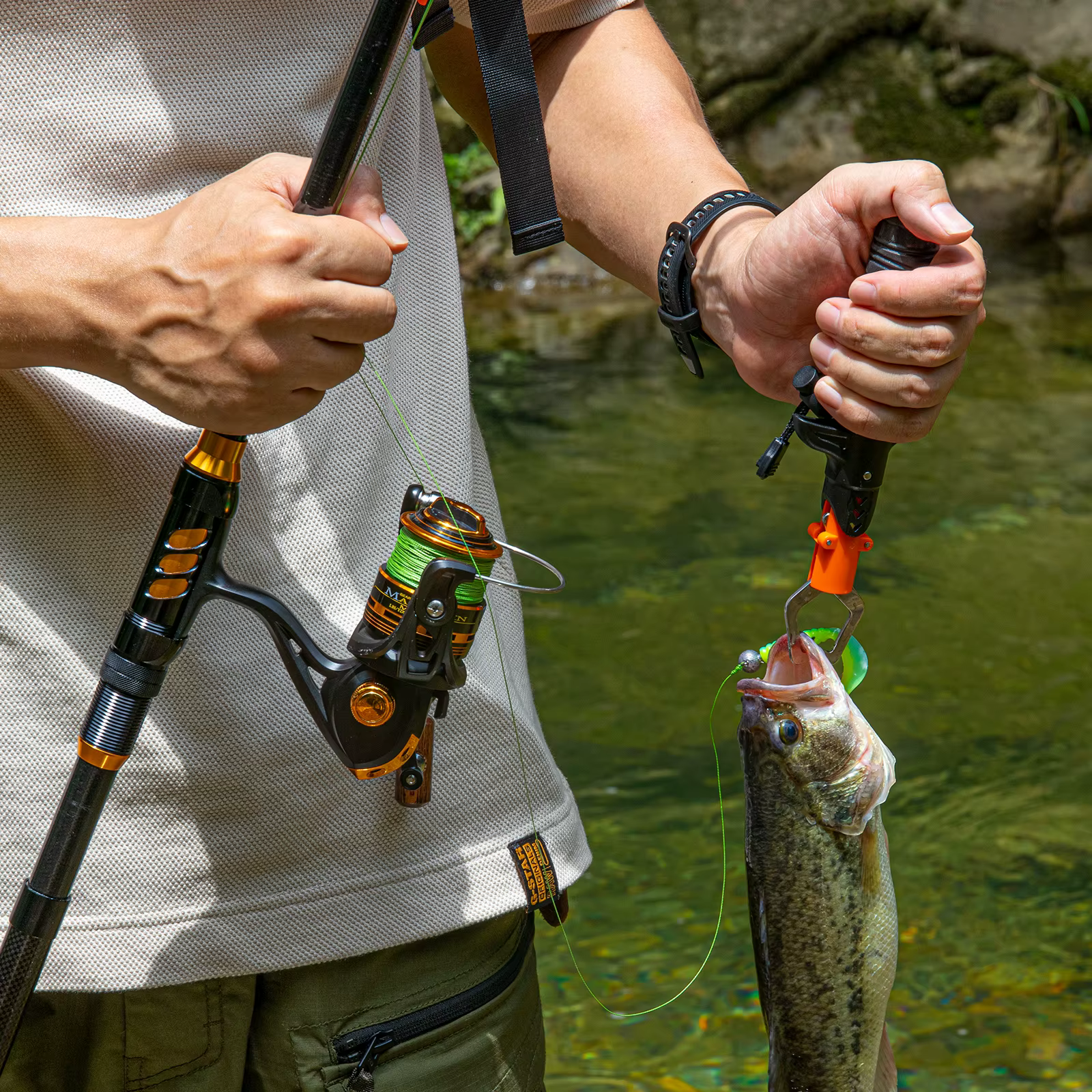 THKFISH Kit caña pescar telescópica con carrete giratorio - imagen 4