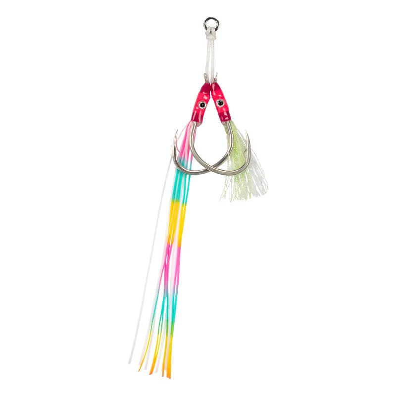Anzuelos Jigging lento doble púas acero carbono brillante - imagen 4