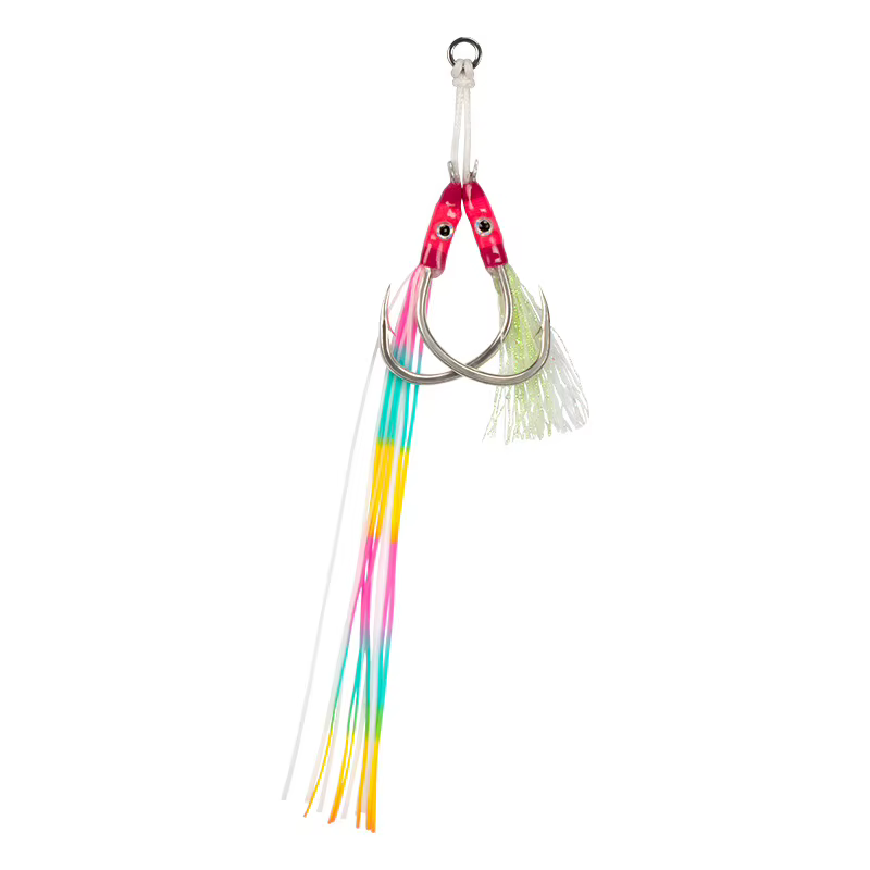 Anzuelos Jigging lento doble púas acero carbono brillante - imagen 4
