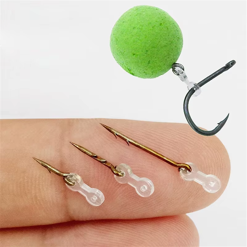 Anzuelos rectos con anilla de silicona y púa – Carpa, bagre, lubina