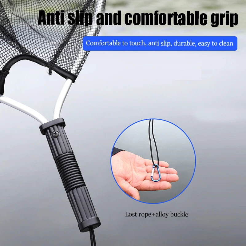 Red de pesca aluminio ligera resistente carpa pulpo portátil larga - imagen 3