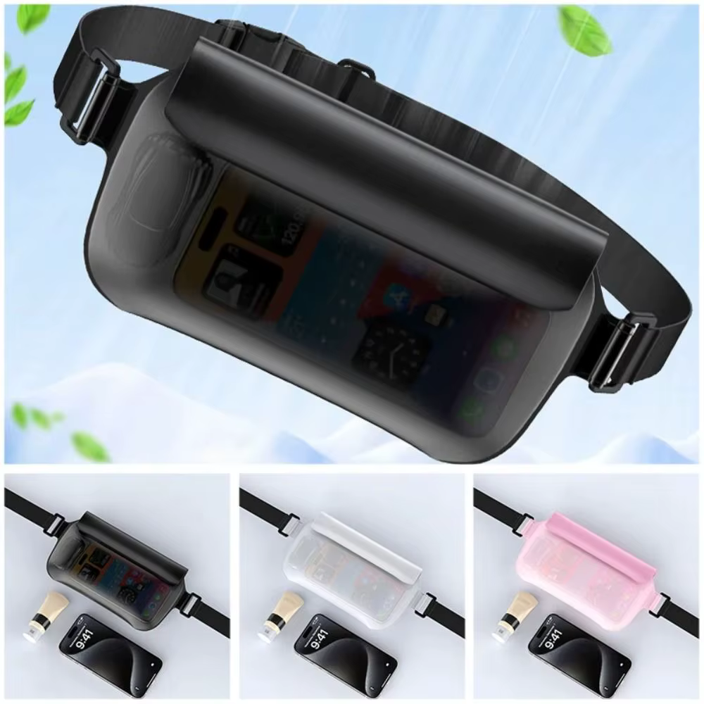 Funda impermeable TPU para teléfono con pantalla táctil y cinturón
