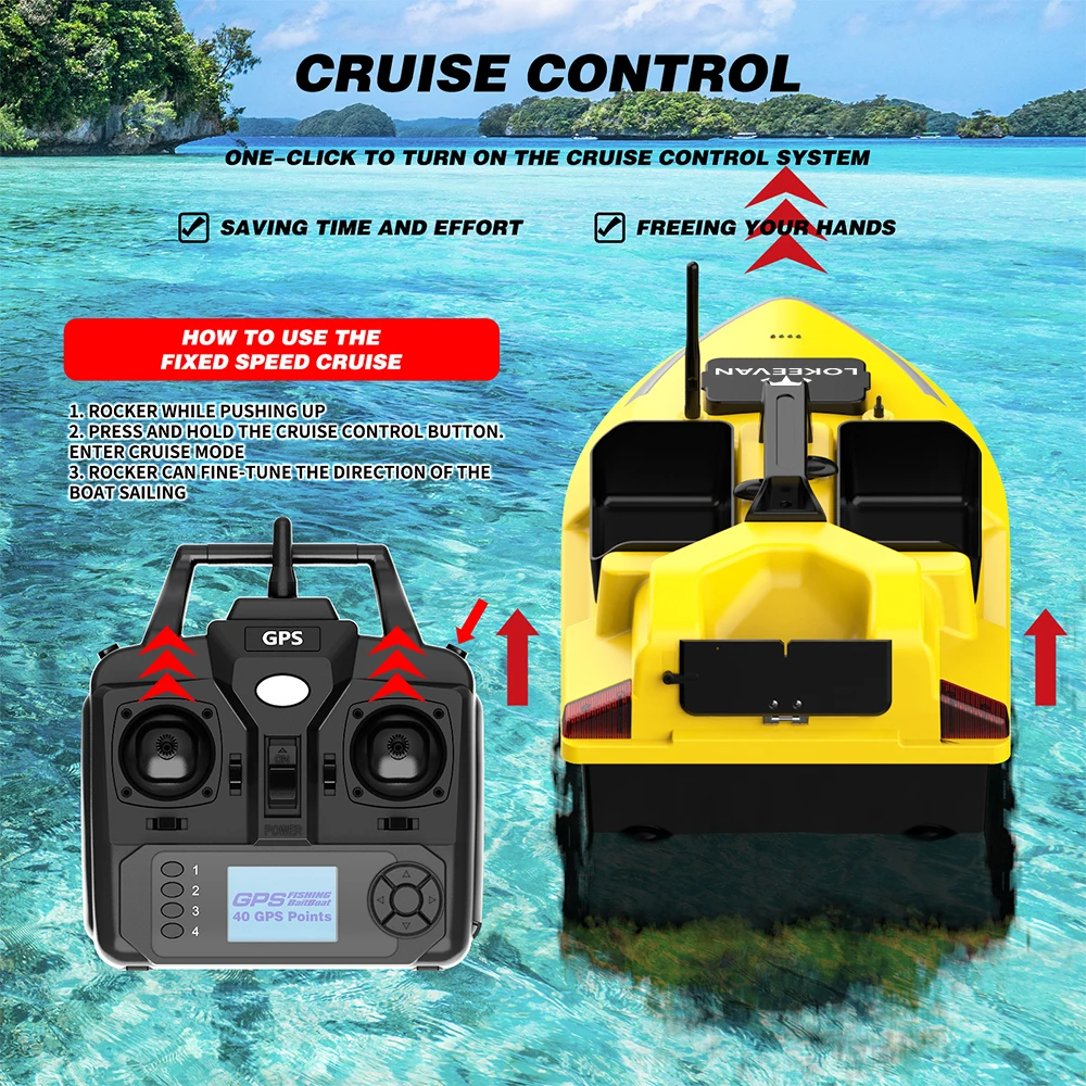 Barco cebador con GPS LOKEEVAN – Tanques de alimento y retorno a casa - imagen 5