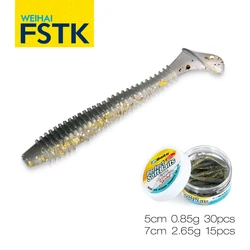 WEIHAI FSTK Swimbait Blando Oscilante 70 mm - Cola Paleta Gruesa