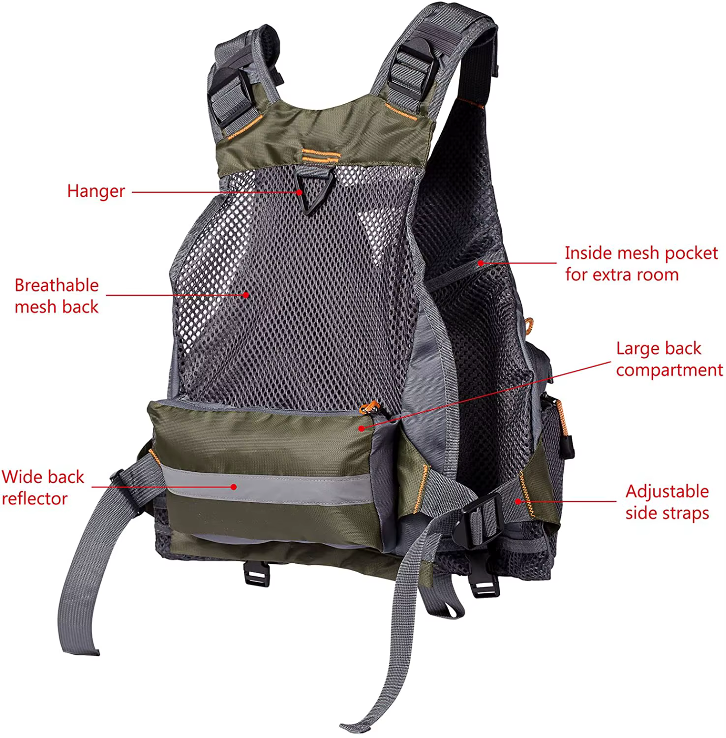Lightbare Chaleco de Pesca Transpirable Ajustable Natación - imagen 2