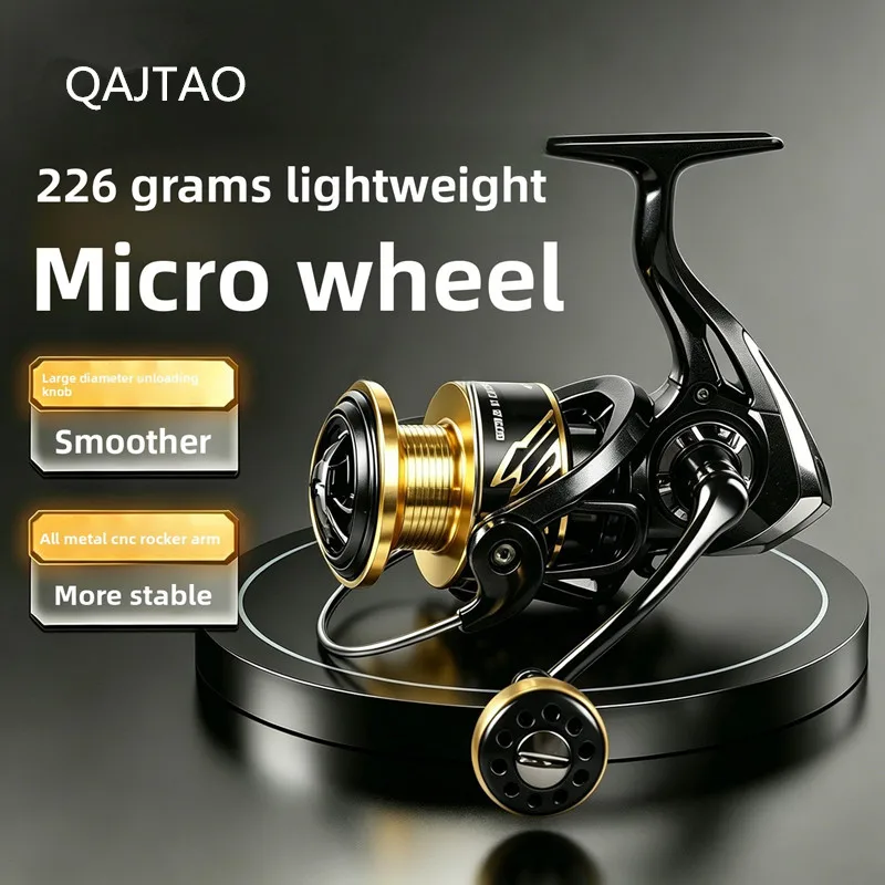 Carrete de spinning QAJTAO de metal para pesca ligera a distancia - imagen 4