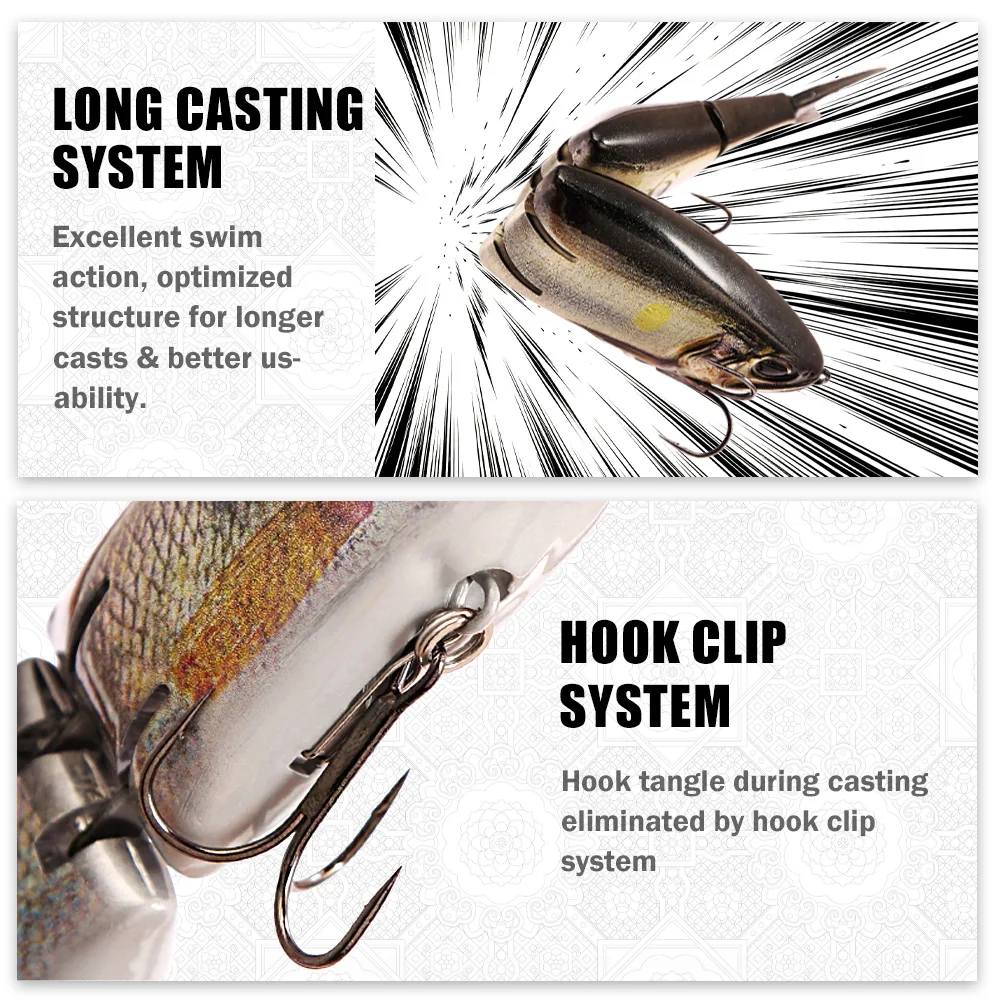 B&U Glide Swimbait flotante para lucio, lubina y bagre