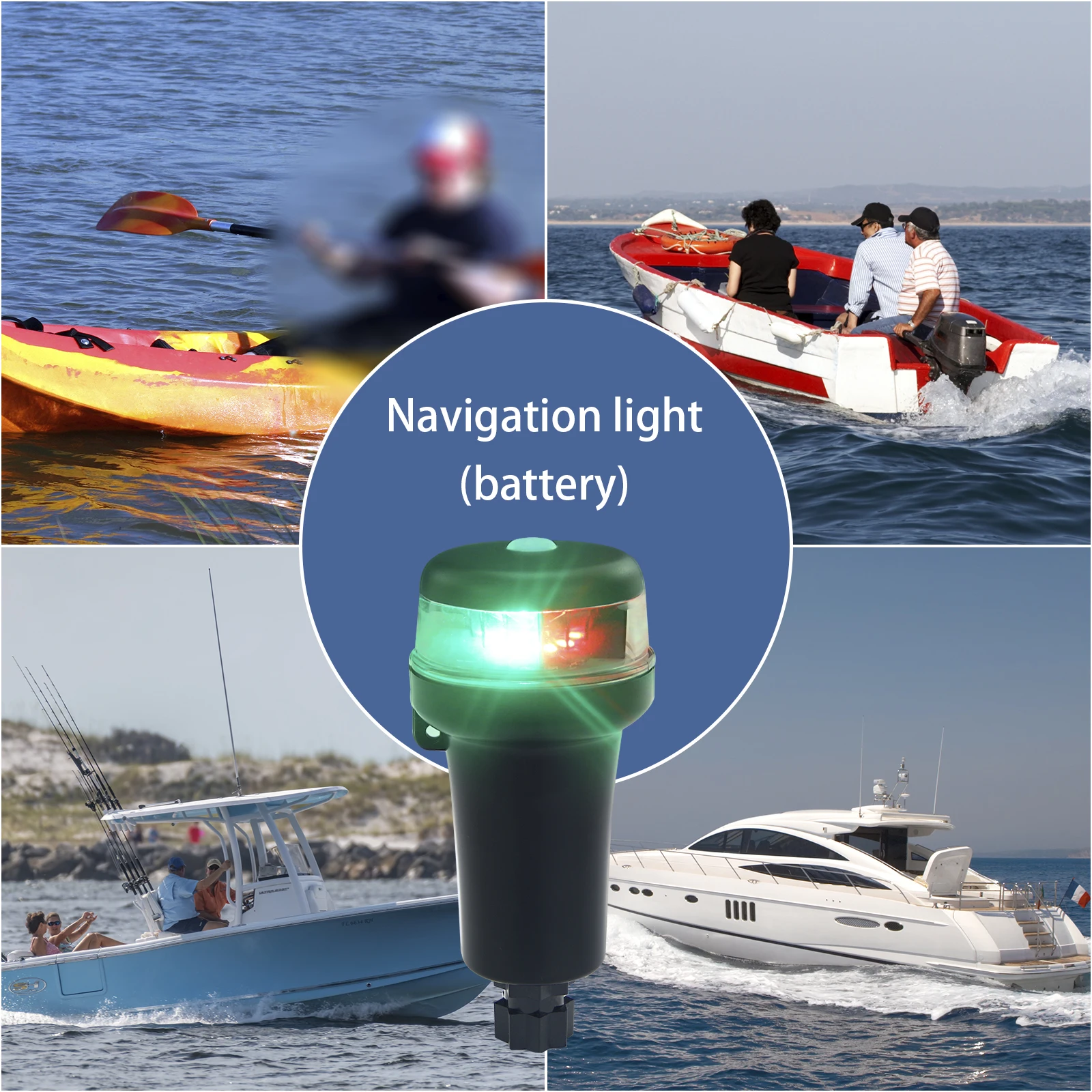 Luz de navegación montada en kayak