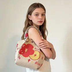 Bolso de pesca tejido de gran capacidad con hebilla de anillo