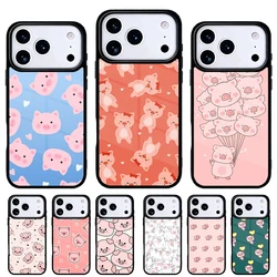 Funda de teléfono adorable con cerdo para iPhone – Carcasa trasera