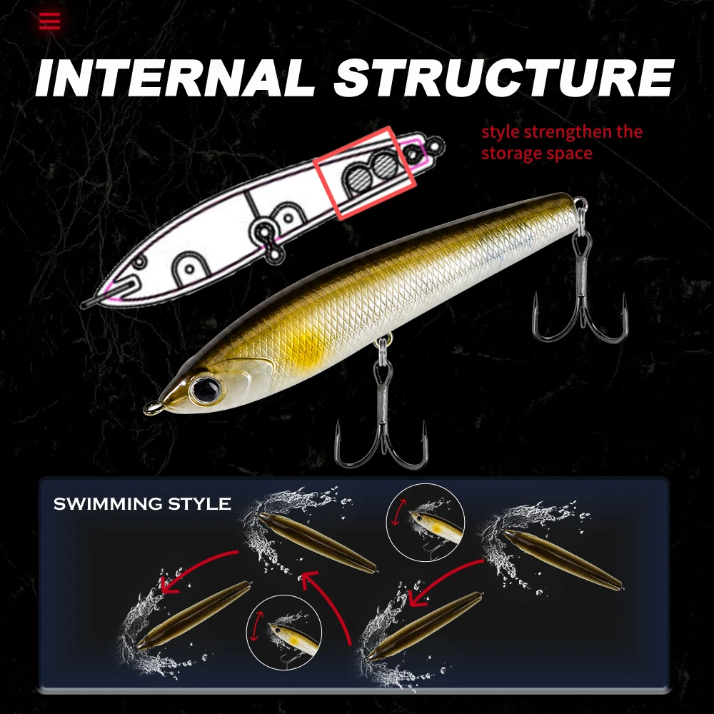 Hunthouse Red Devil Pencil stickbait flotante superficie para lucio - imagen 3