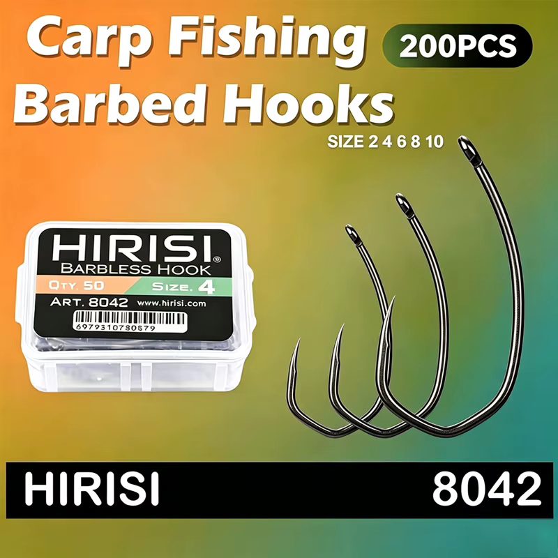 Hirisi 8042 Anzuelos de pesca con muerte y recubrimiento de PTFE