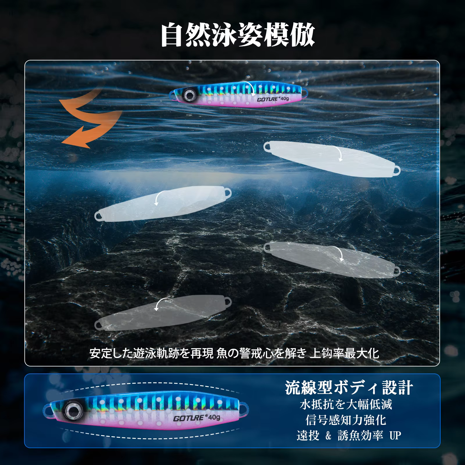 Goture señuelo de metal para lubina – pesca a arrastre costera - imagen 5