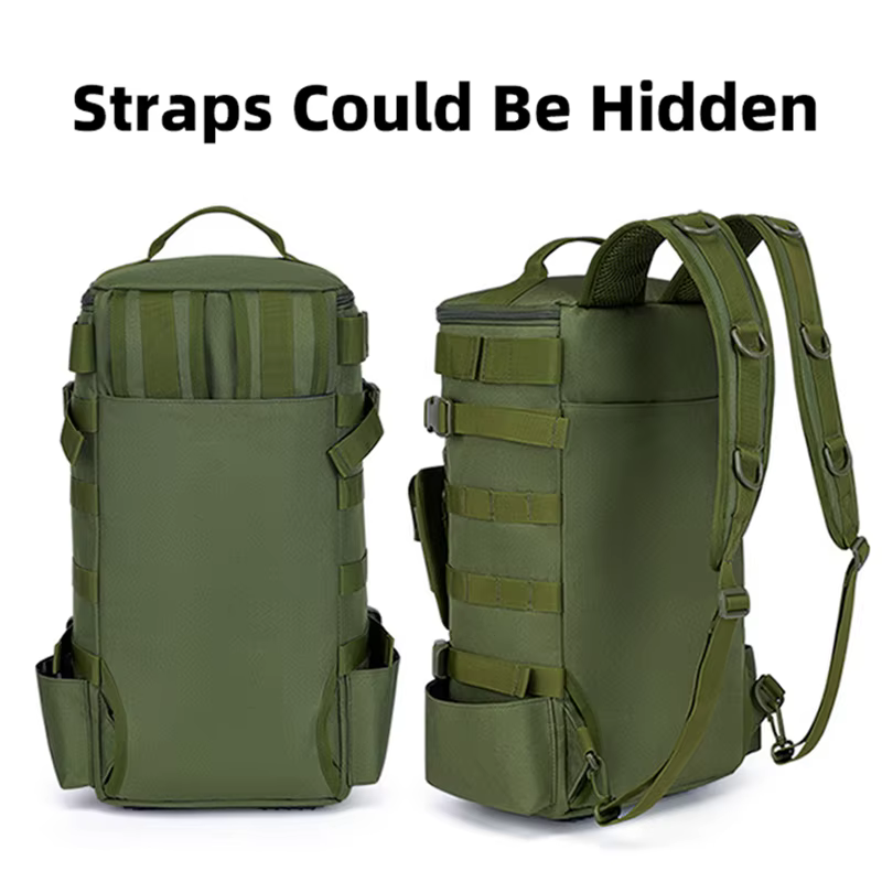 Mochila de pesca multifuncional con soporte para caña y Molle