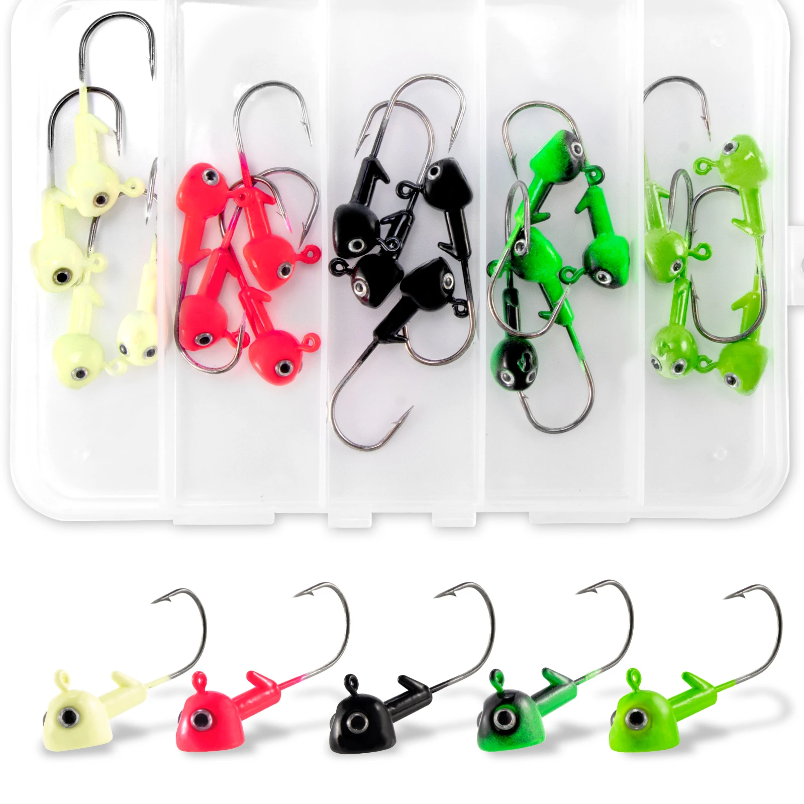 Walleye jig head kit con ojos 3D stand-up para swimbait - imagen 3