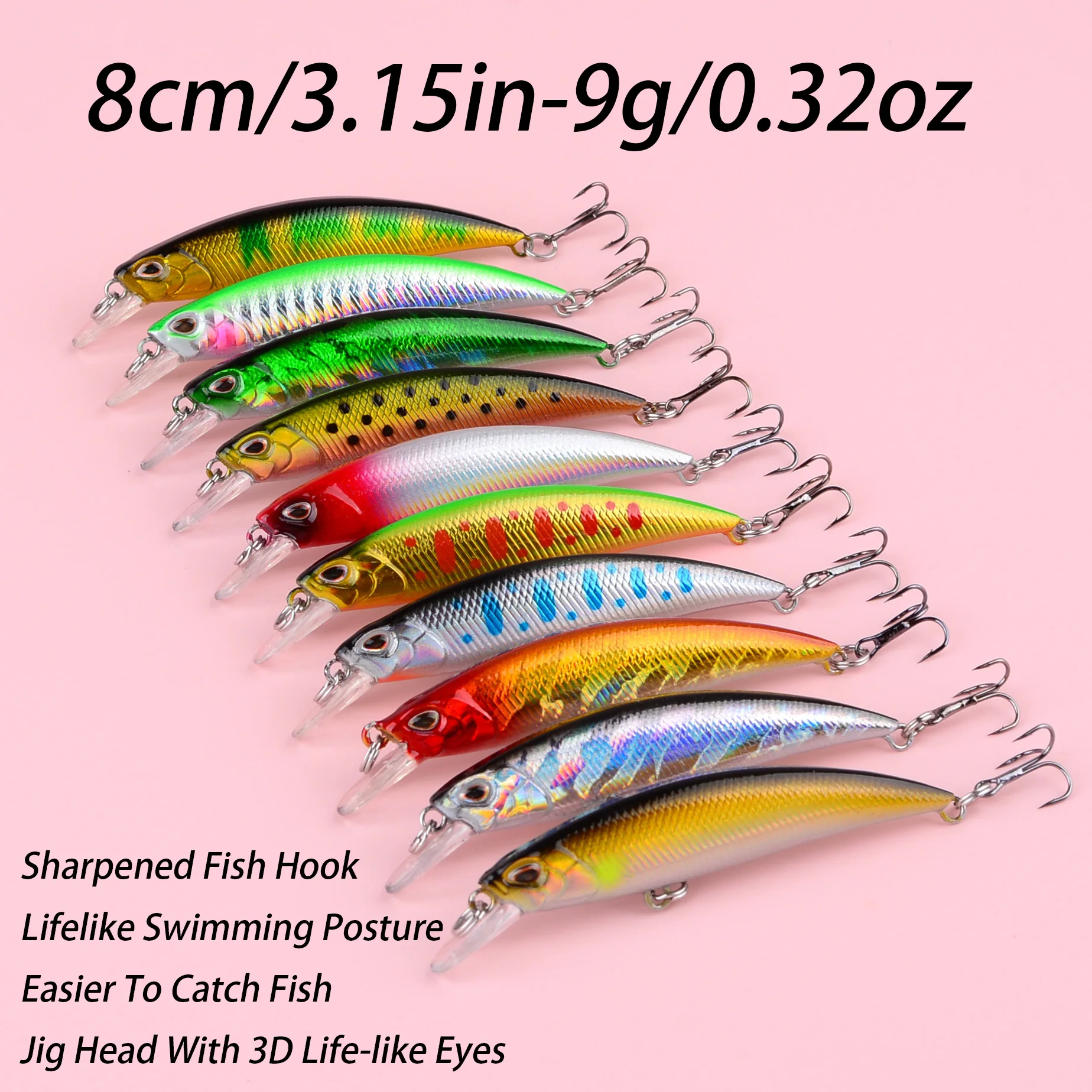 Señuelo flotante tipo minnow para lubina y lucio, estilo japonés