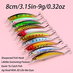 Señuelo flotante tipo minnow para lubina y lucio, estilo japonés