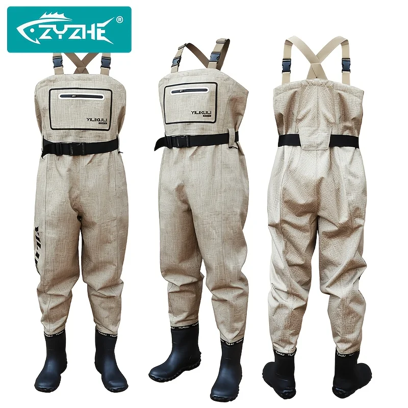 Vadeadores impermeables de pecho ZYZHE, botas PVC doble capa - imagen 4