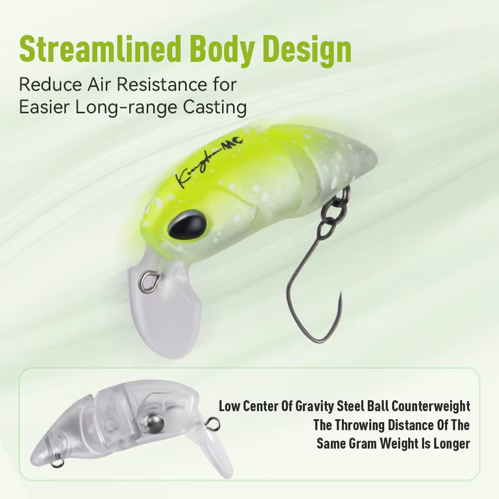 Señuelo Kingdom Micro Minnow – Crankbait flotante articulado para trucha - imagen 3