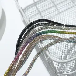Cordones de zapatos trenzado cruzado con pedrería y brillo para zapatillas