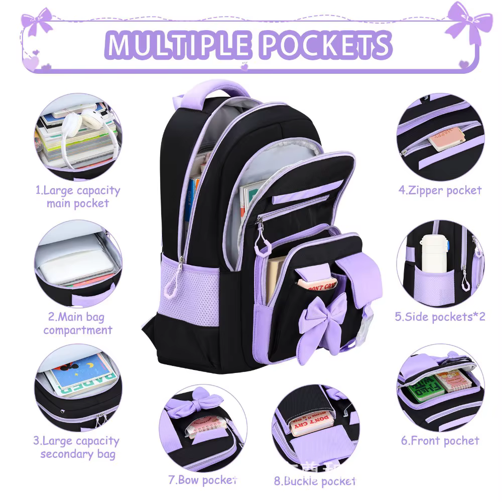 Mochila infantil impermeable con lonchera y estuche – capacidad