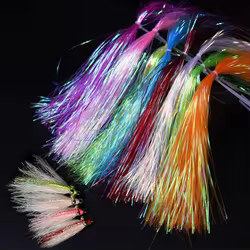Gliss Strands Flash Tinsel Irisado Arcoíris Corrugado Montaje Moscas