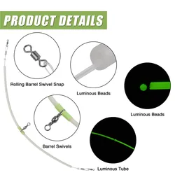 Línea líder de surfcasting con tubo lumínico en agua salada resistente