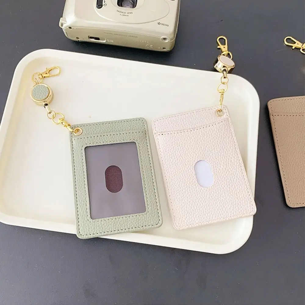 Porta tarjetas retráctil de PU con ventana transparente protector - imagen 2