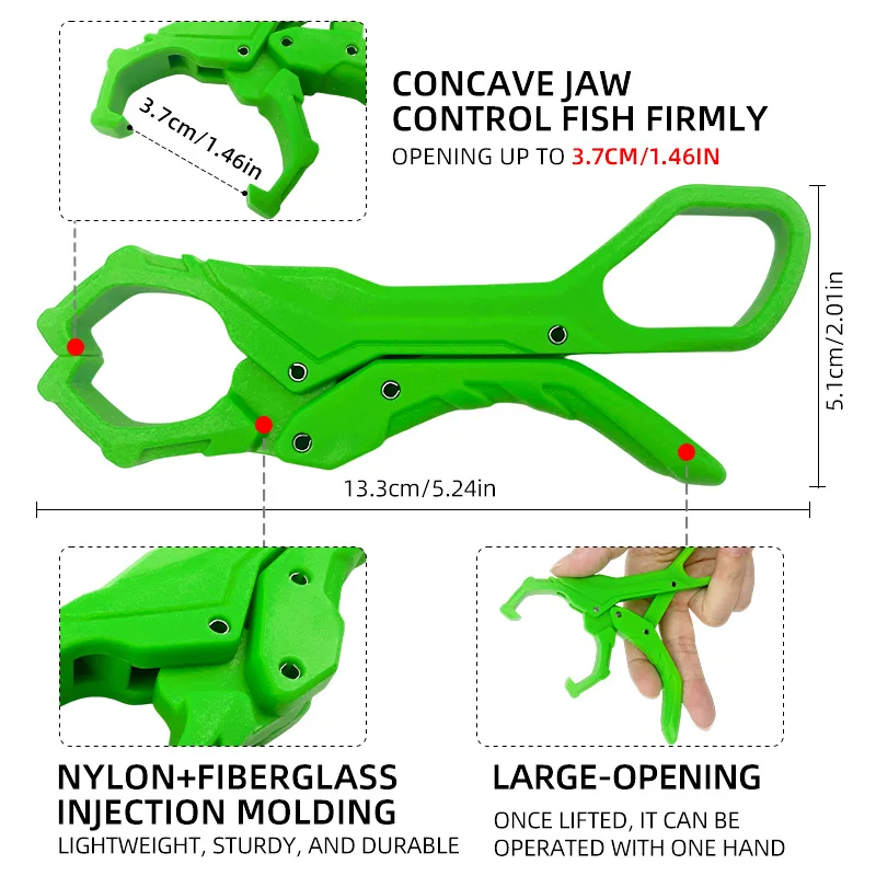 Pinza de pesca de nylon ShareShark Mini – Abertura ancha y ligera - imagen 3