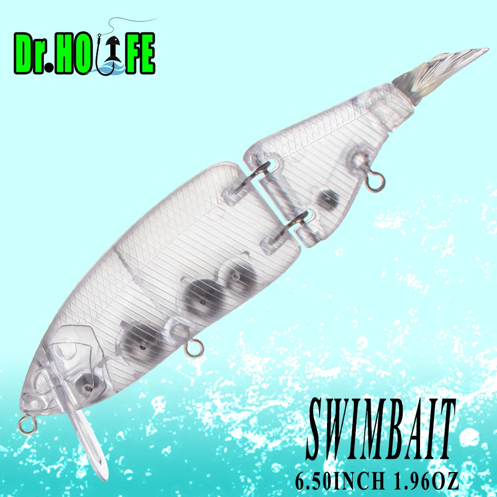 Señuelo articulado sin pintar Dr.Holife para pesca duro - imagen 4