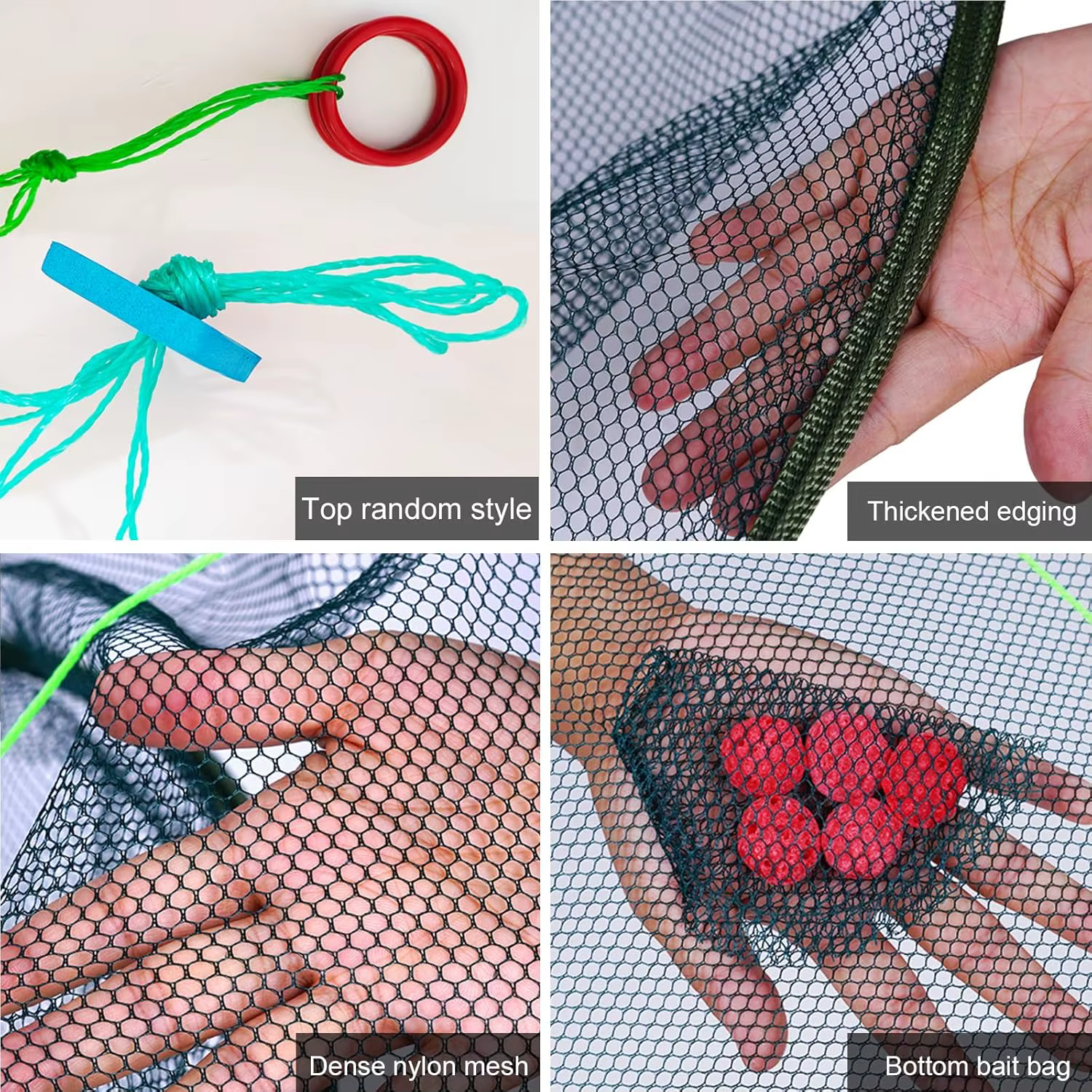 Red de aterrizaje plegable grande para gambas cangrejos y carpines - imagen 3