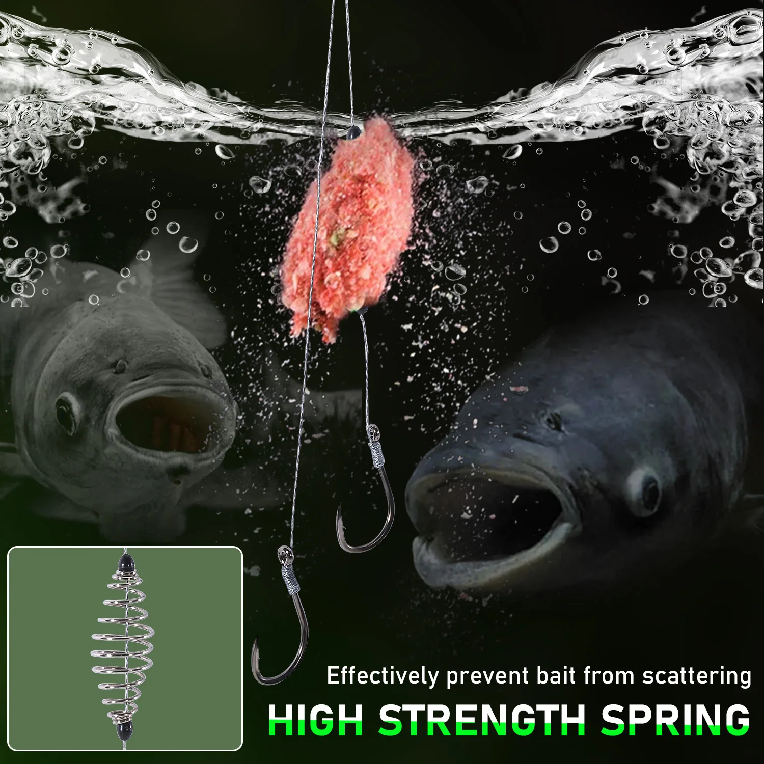 Sougayilang kit de pesca para carpa con anzuelo de manivela