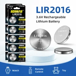 Batería recargable CR2016 de litio 3,6 V tipo botón